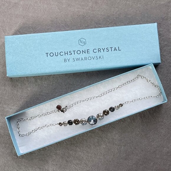 Touchstone Crystal by Swarovski - "SPOT ON" Necklace, Silver Rhodium Plating EUC - Picture 9 of 13